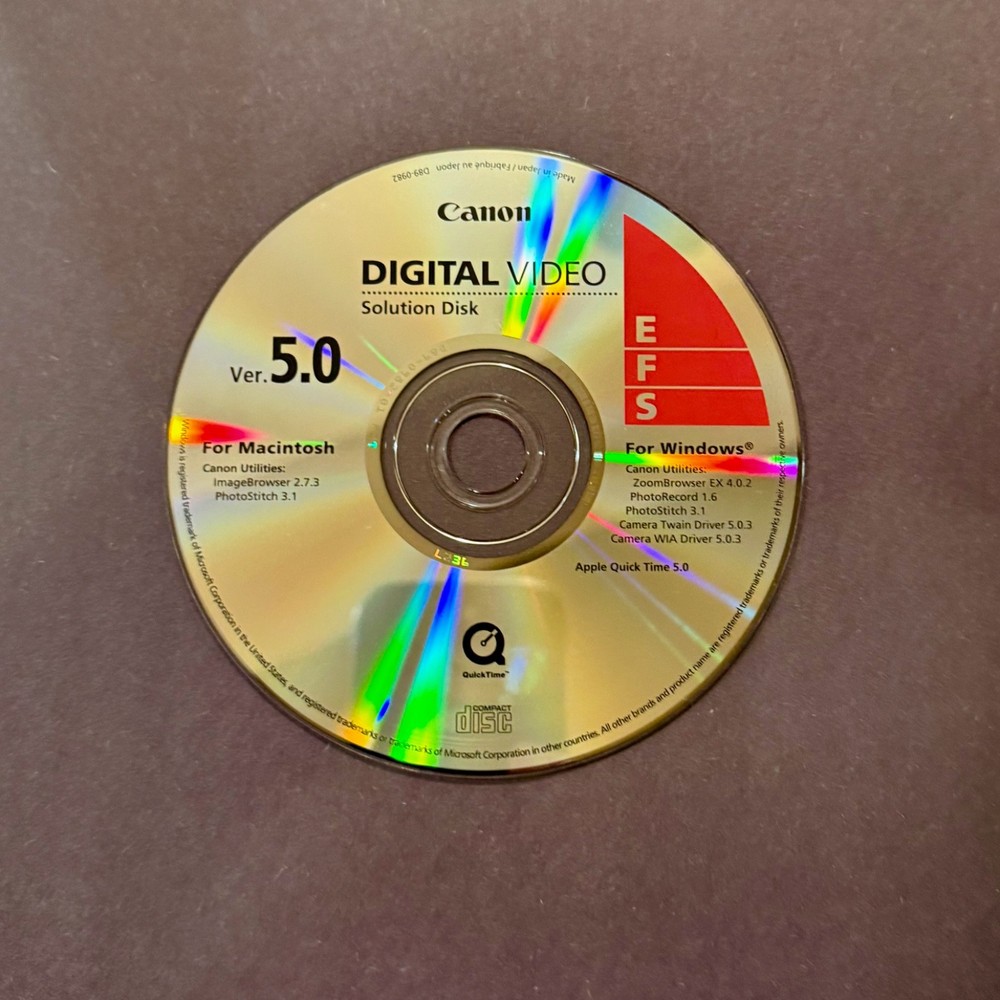 Canon Digital Video Solution Ver. 5 Video Editing CD Windows Mac Apple Macintosh
