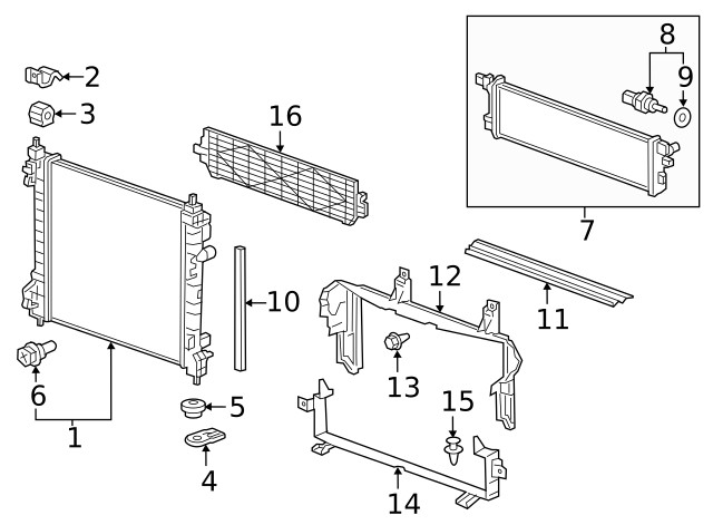 Genuine GM Passenger Side Radiator Lower Bracket 95299065