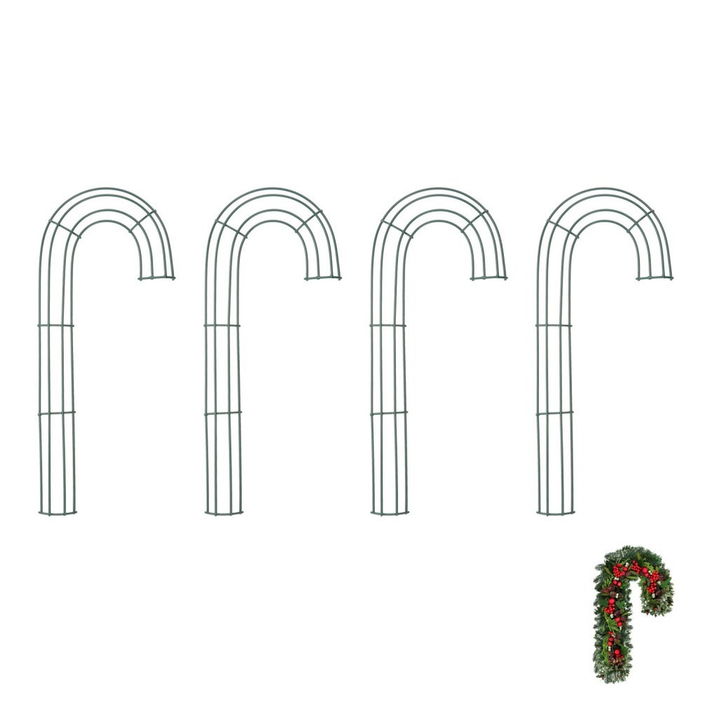 4Pcs Cane Iron Wreath Frame DIY Wreath Accessory Christmas Accessory