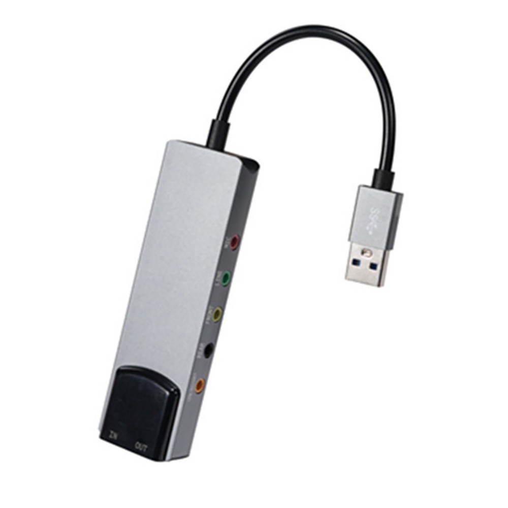 Usb External Multi-Function Sound Card 3 Input Terminals For PC Computer Laptop