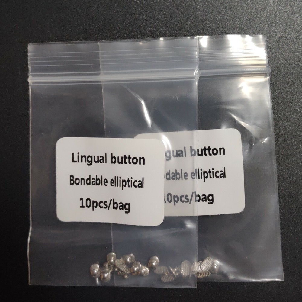 10Pcs Dental Lingual Buttons Orthodontic Bondable Rectangular Mesh Base