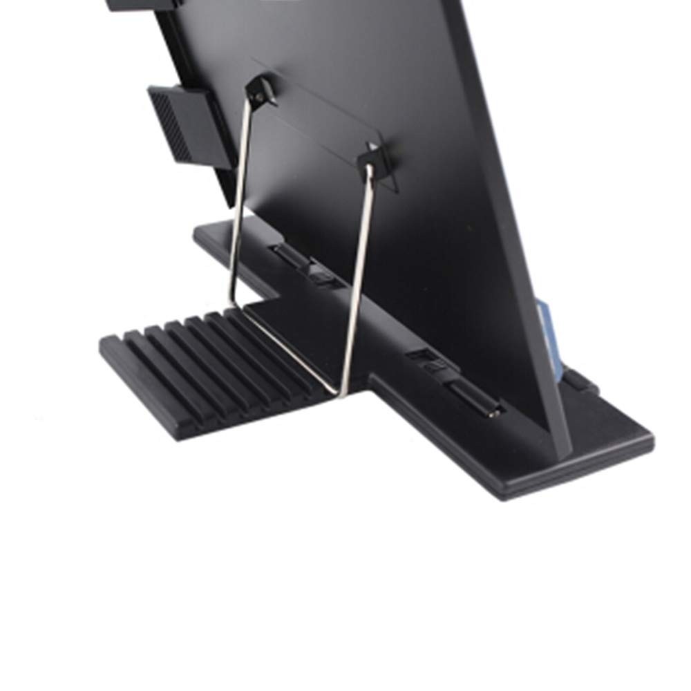 Black Desktop Document Holder, 7 Adjustable Positions, Side Clip, Paper Stand