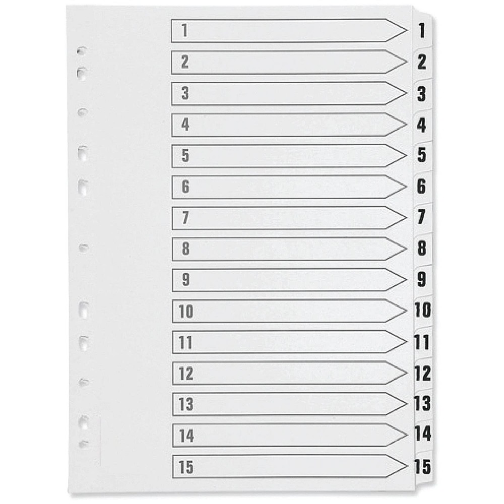 Q-Connect 1-15 Index Multi-punched Polypropylene White A4