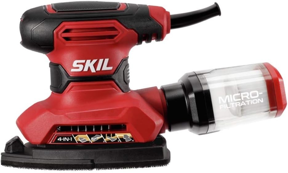 Corded Multi-Function Detail Sander - 1.2 Amp, Micro-Filter & 3 Attachments
