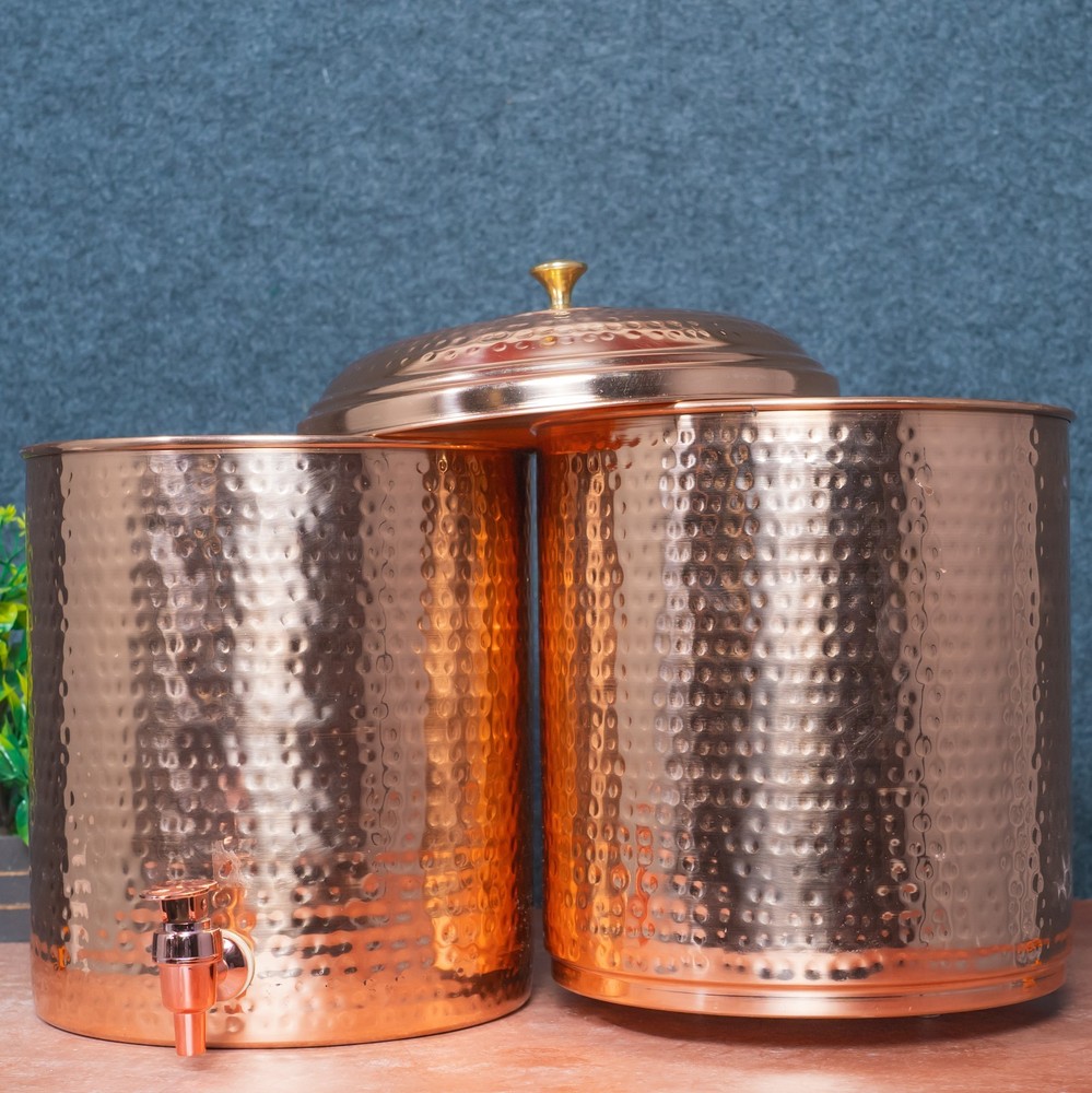 Double Filter Copper Water Pot Tank, Storage Water, Kitchenware 20 Ltr,