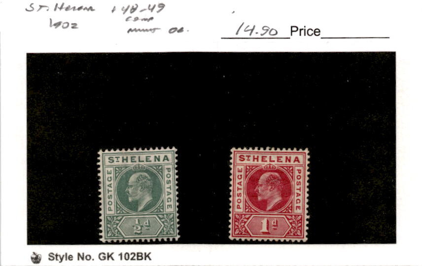St. Helena, Postage Stamp, #48-49 Mint Hinged, 1902 King Edward (AB)