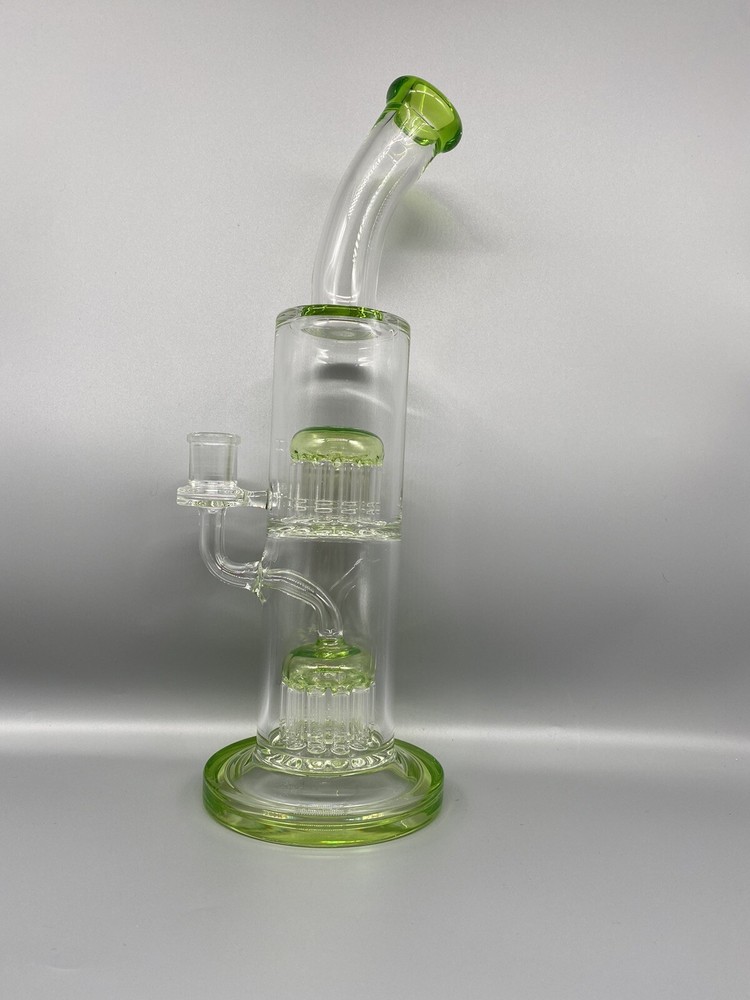 14” Hookah Water Pipe Double Arms Chambers Thick Glass
