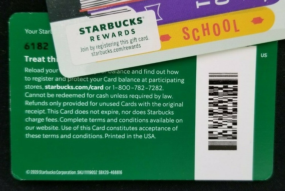 Starbucks Card 6182 - Back To School 2020