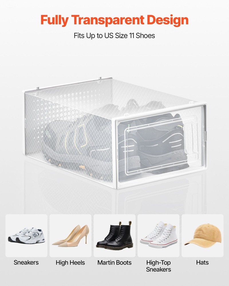 Shoe Storage Boxes,12 Pack Stackable Shoe Boxes Storage Organizers,Fit up to U