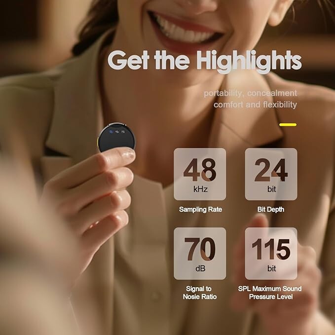 Wireless Microphone for iPhone/Android with Lightning/USB C/ Noise Cancellation