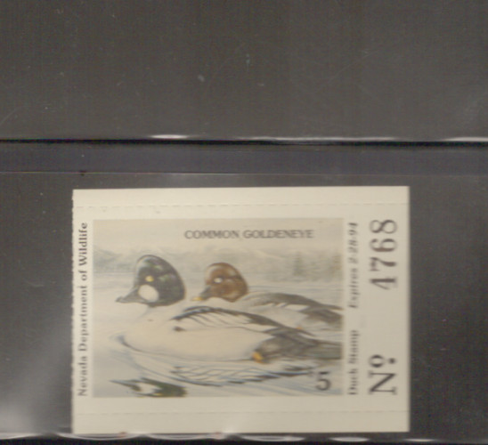 Nevada State Duck Stamp 1993 $5.00 at face value