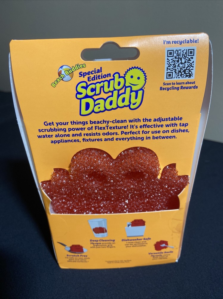 Scrub Daddy Beach Buddies Special Edition Red Crab Flex Texture Scrubber