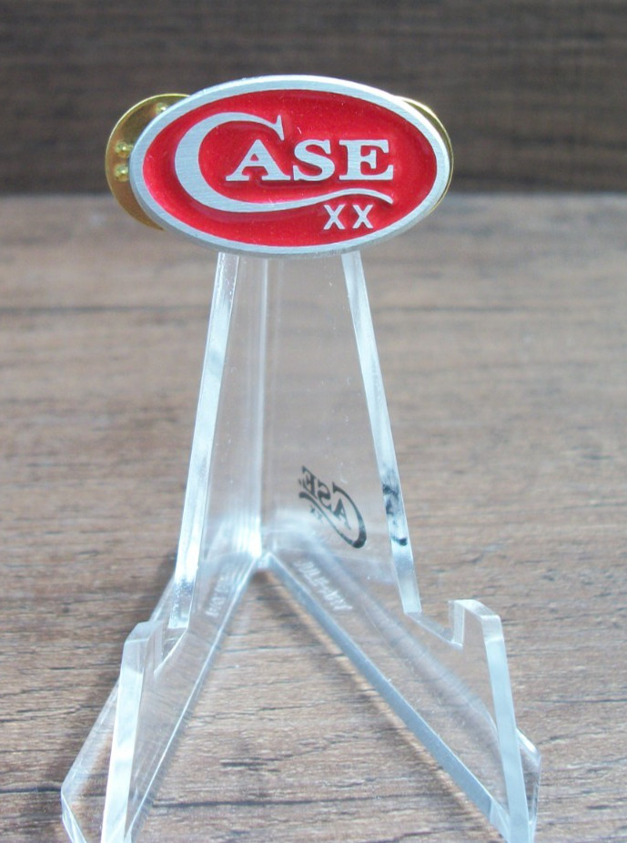 Red oval case knife hat/cap pins