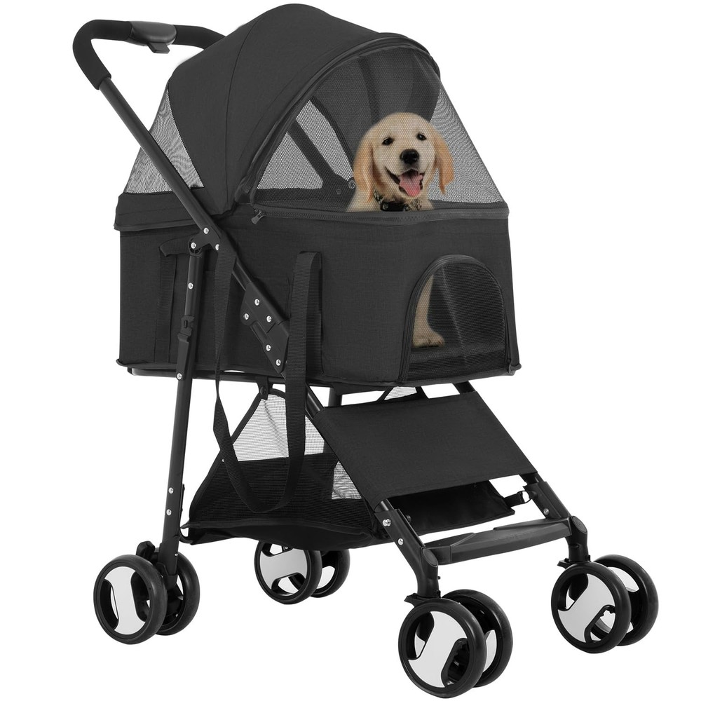 3 in 1 Multi-Function Dog Stroller Jogger with Detachable Carrier, Lightweight