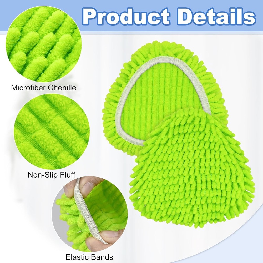 6 Pack Microfiber Chenille Mop Head Refill Compatible with EasyWring Spin Mop 1