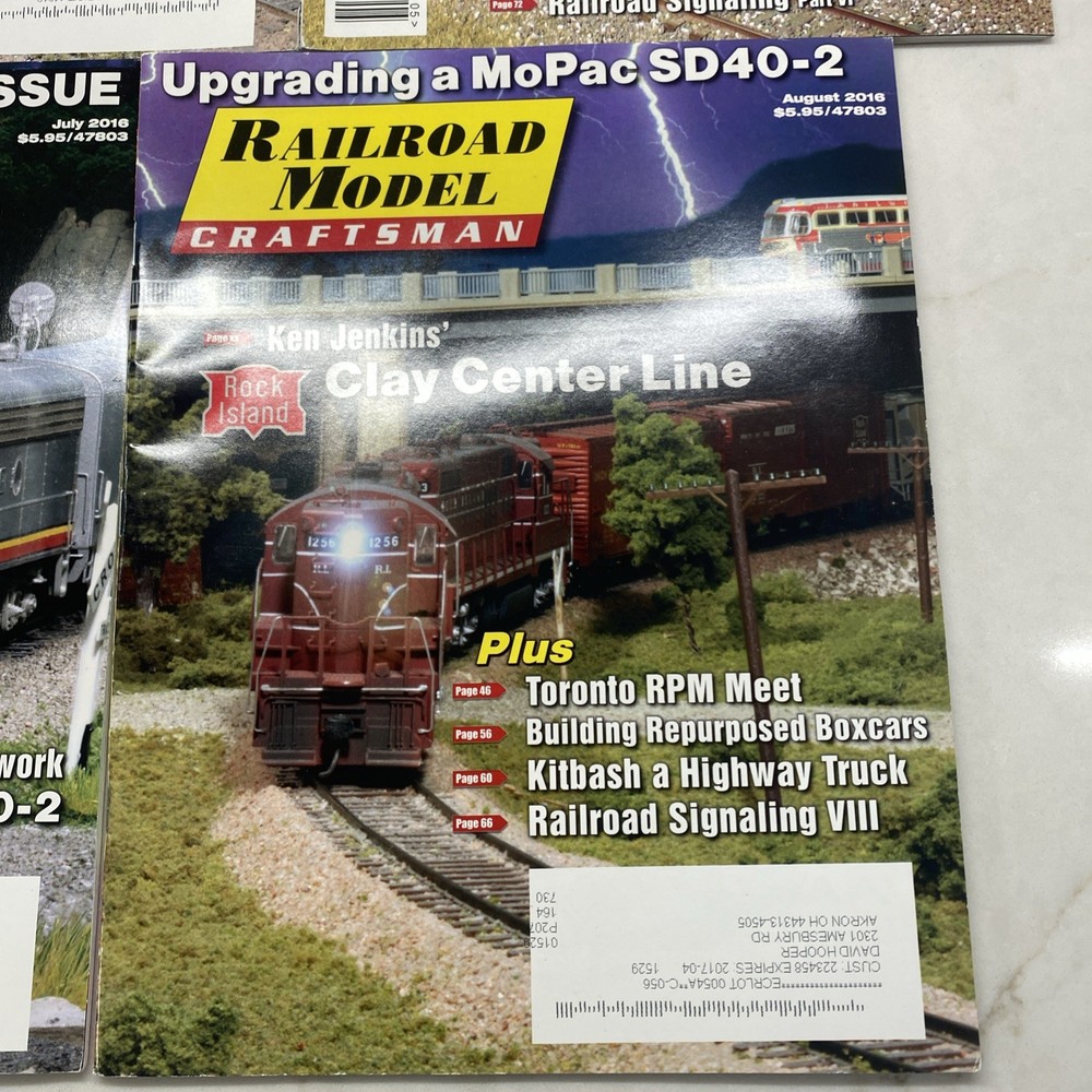 Railroad Model Craftsman Magazine 7 Issues 2016