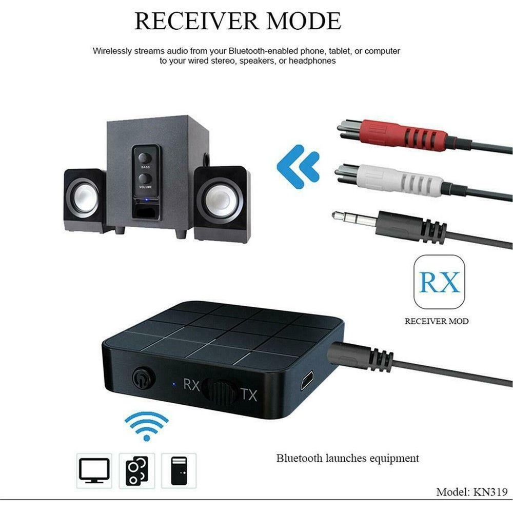 Bluetooth Audio Transmitter/Receiver Adapter With USB Power Cable/AUX Cable r