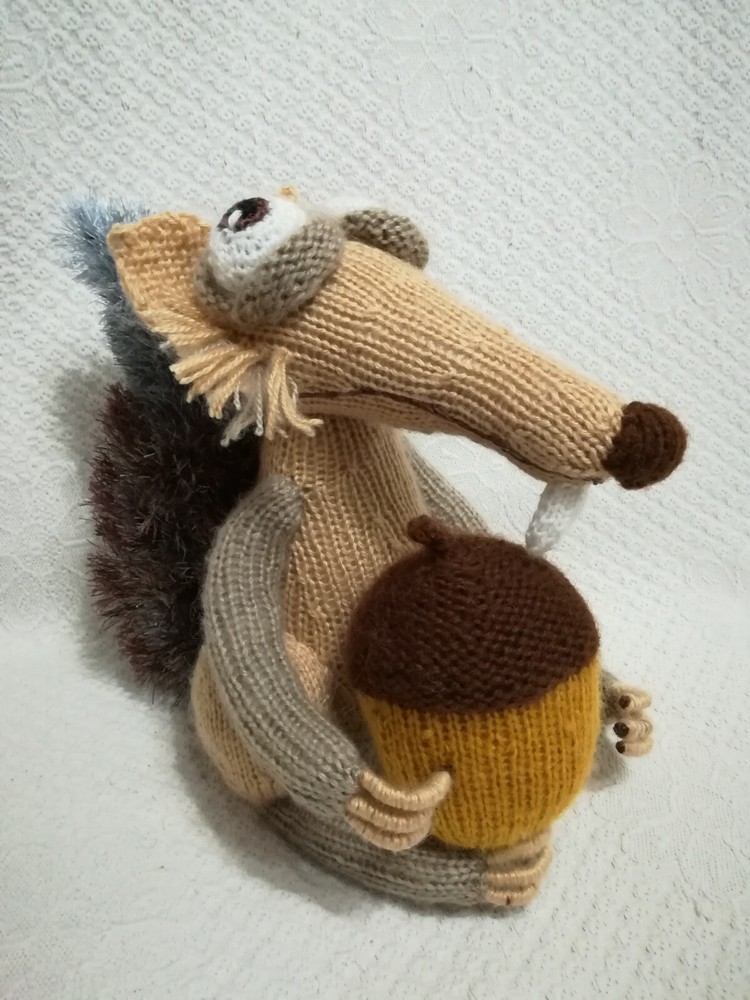Toy Knitting patterns - set patterns of Sid, Scrat, Rudi based on Ice Age