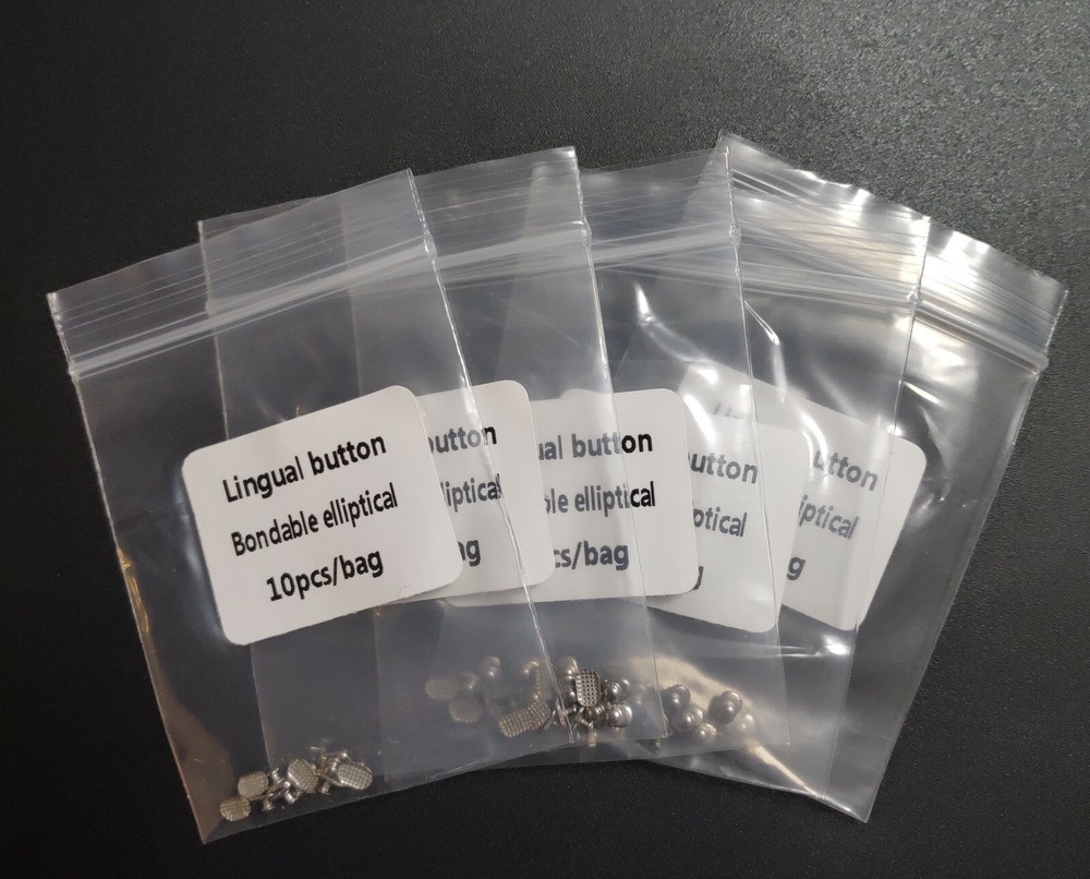 10Pcs Dental Lingual Buttons Orthodontic Bondable Rectangular Mesh Base