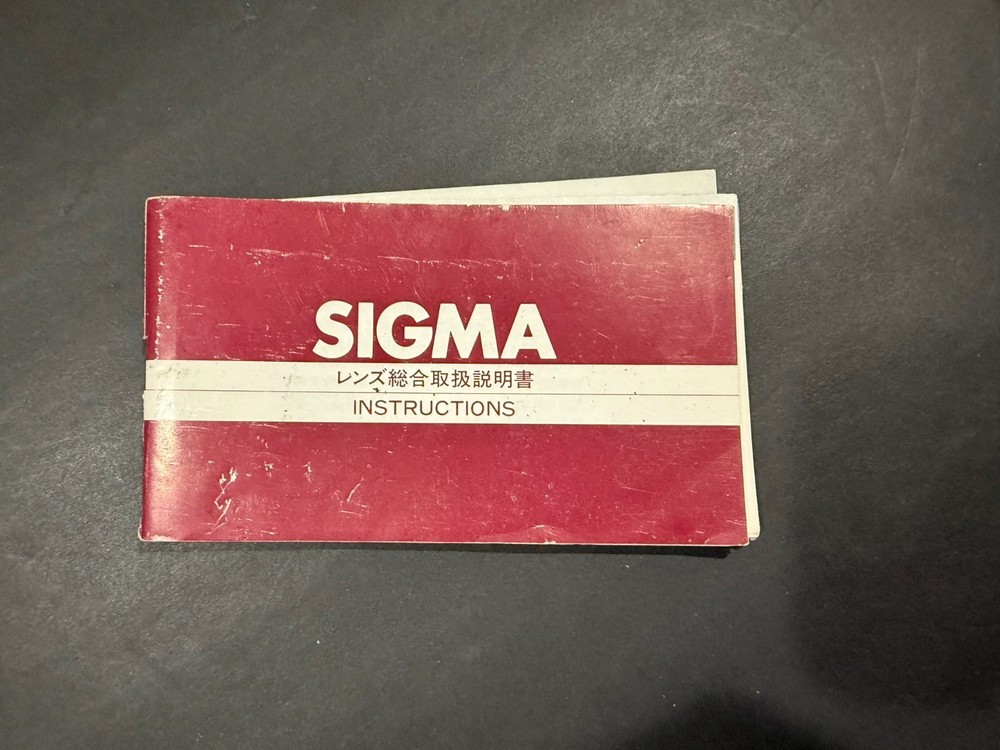 Sigma Camera Lenses Instructions