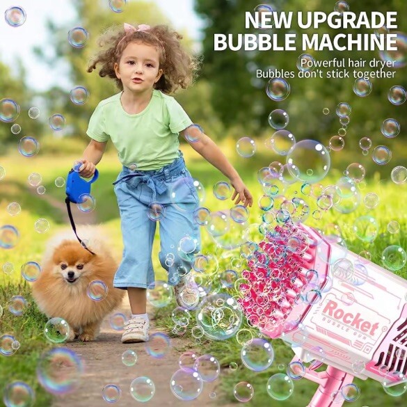Rocket Bubble Gun With Extra Packs Of Solution