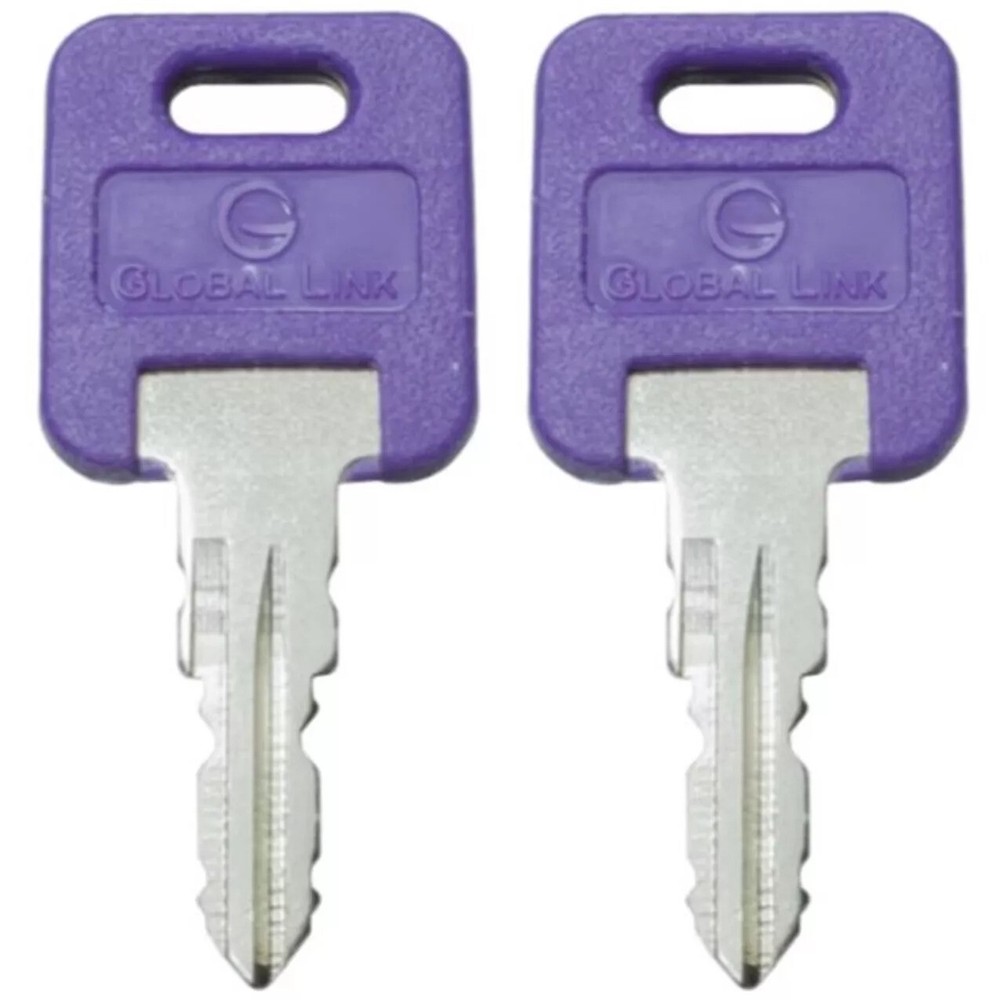 1 Pair (2 keys) Global Link OEM Precut PURPLE Keys RV Trailer Camper Keys G359