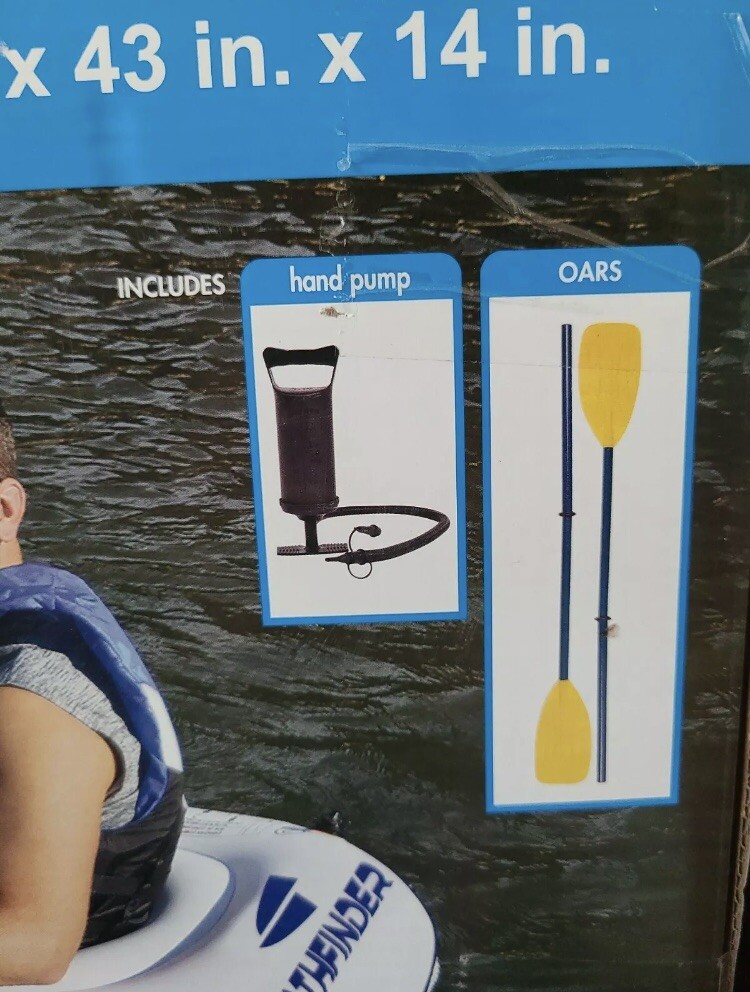 Pathfinder 2 Person River Raft, Hand Pump & Oars