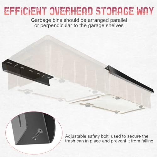 Overhead Garage Storage Rack, Adjustable Ceiling Mounted Garage Organizer, 4pcs