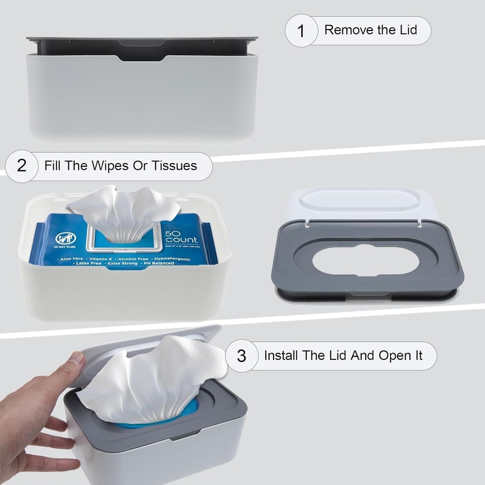 Elegant Rectangular Wipes Dispenser - Dust-Free & Easy Access for Cottonelle