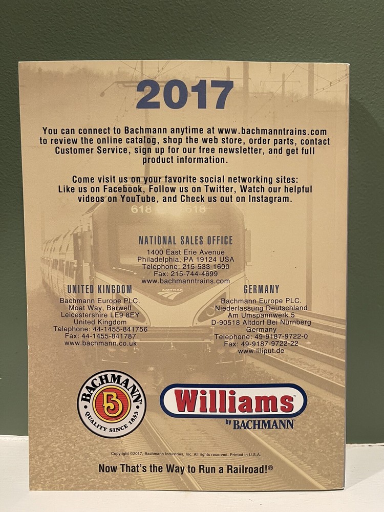 2017 Bachman Trains Product Catalog