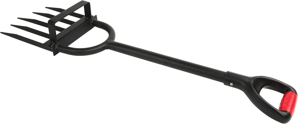 5-Tine Heavy Duty Pitch Fork Long Handle Digging Fork Garden Weeder
