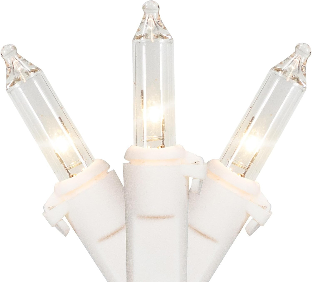 Mini Christmas Light Set - Clear - 3' White Wire - 10ct