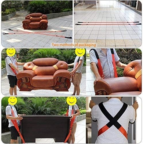Moving Straps 2-Person Lifting and System Adjustable One Size, Orange