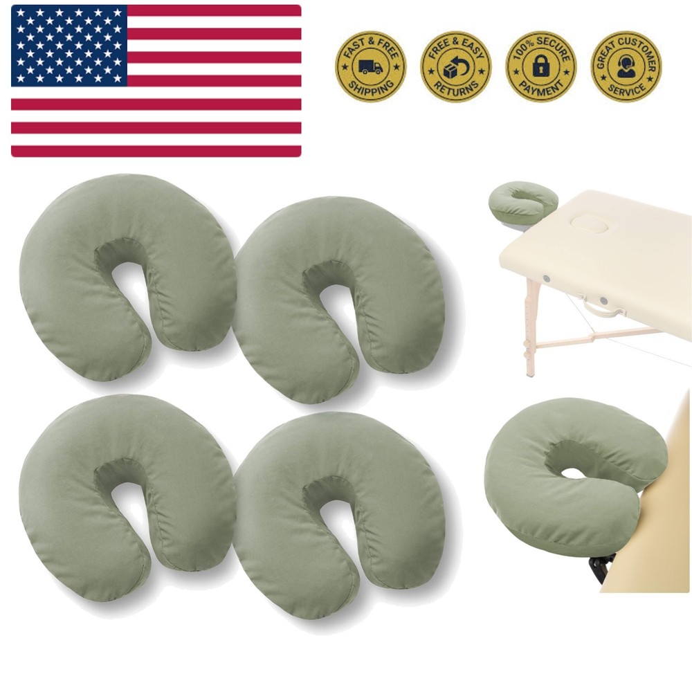 4-Pack  Microfiber Face Cradle Covers - Ultra Soft Fitted Massage Table Cradl...