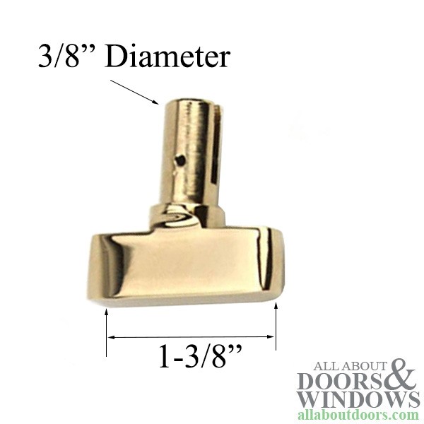 Marvin Hinged Patio Door Thumb Turn with Tailpiece - Solid Brass