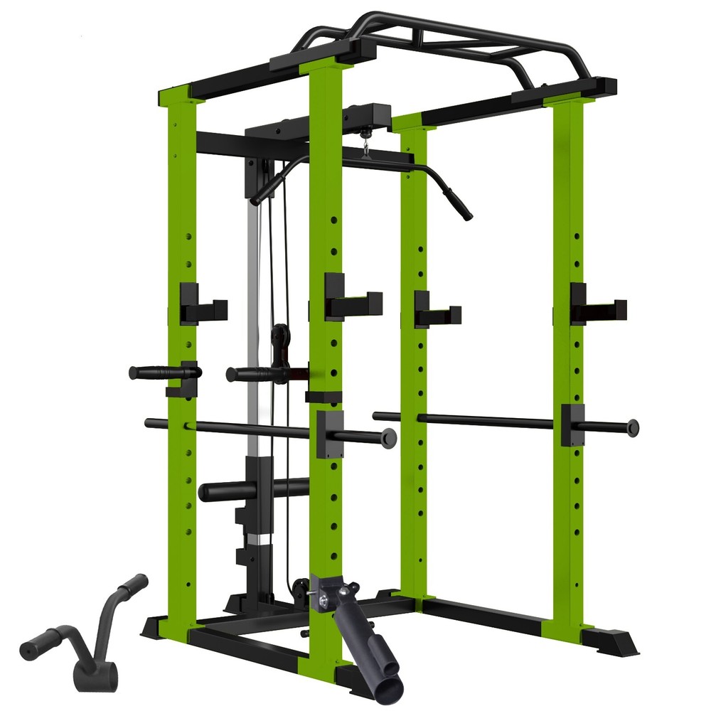 Multi-functional Power Cage,Home Adjustable Pullup Squat Rack 1000Lbs Capacity