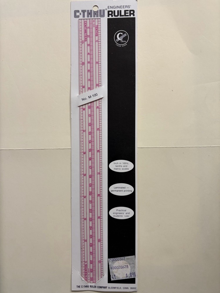 C-THRU M-100 Engineering Ruler made in usa