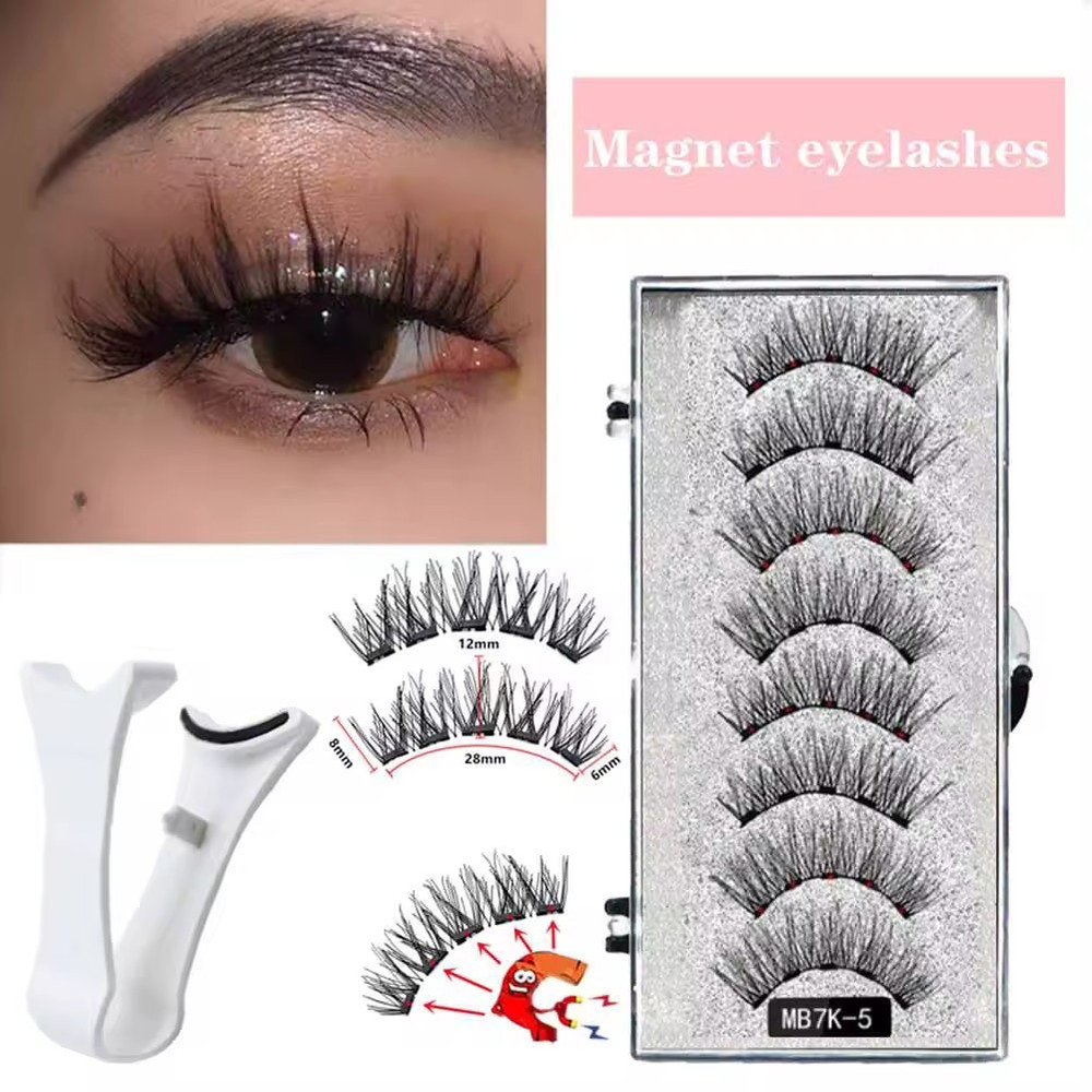 3D Magnetic Eyelashes Set Reusable Natural False Lashes Gift Box