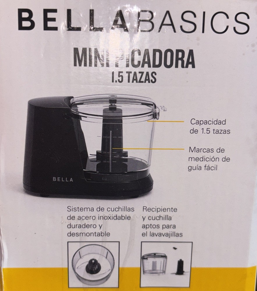 Bella Basics 1.5 Cup Mini Chopper Easy Touch Pulse Control