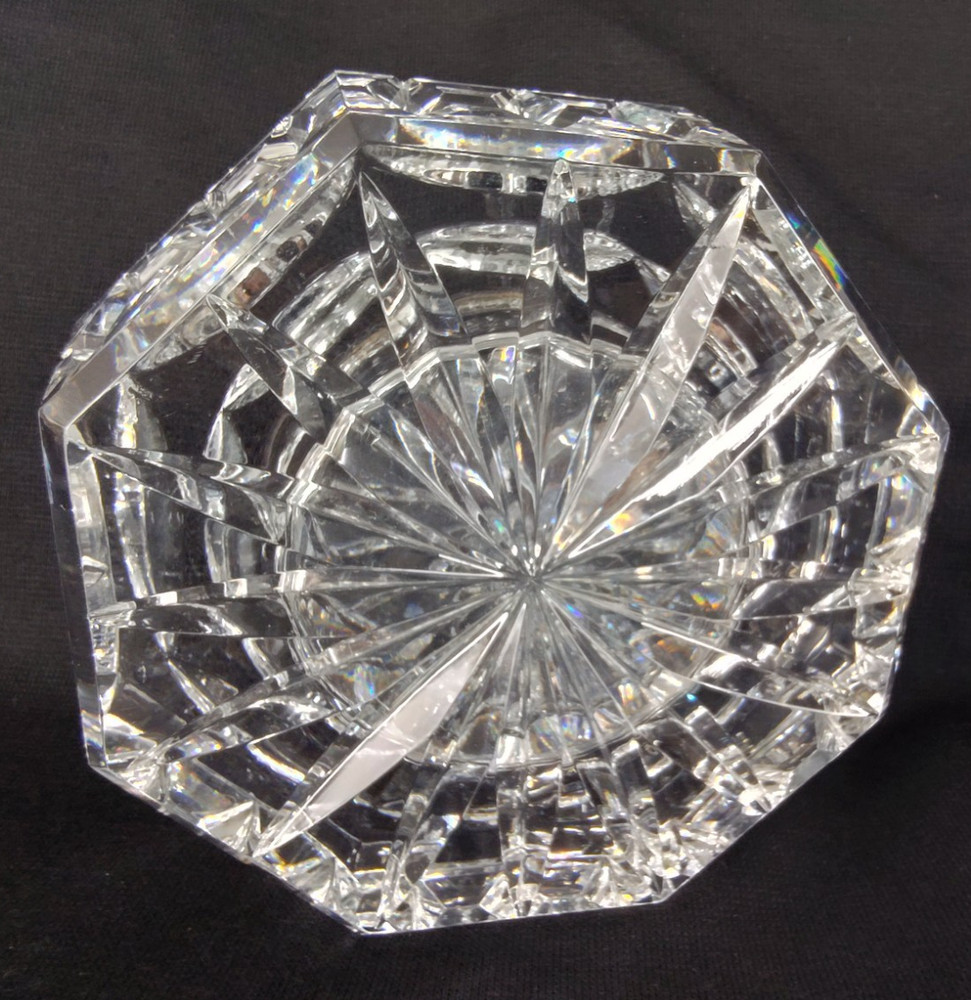 Quartz Table Clock Watch Crystal Cut Glass Frame