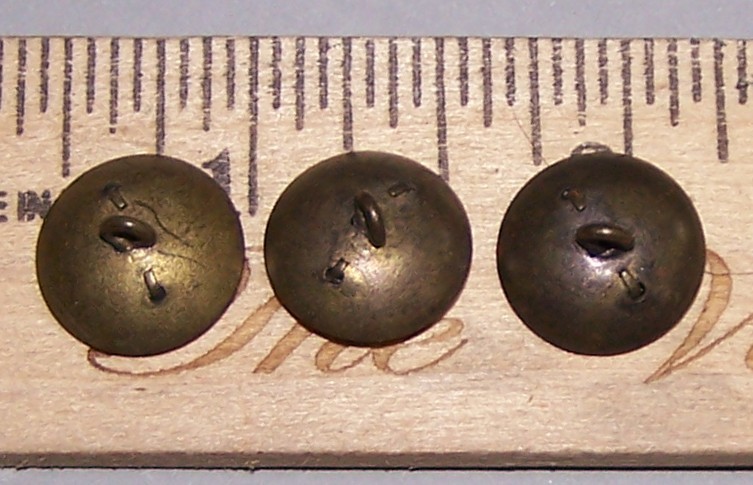 3 Antique Brass Spider Buttons