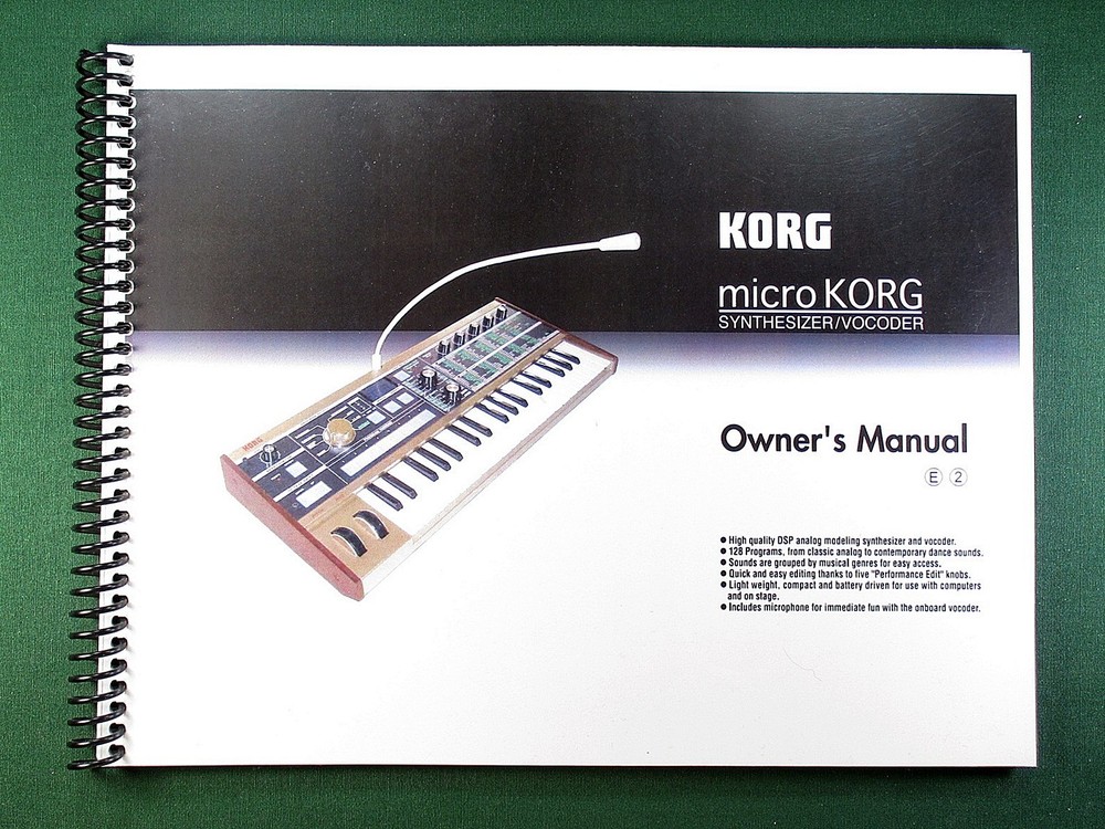 Korg Micro Korg Instruction Manual: 80 Pages & Protective Covers!