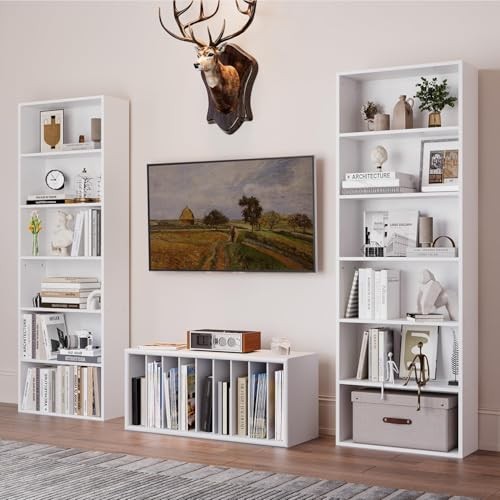 Bookshelf Open Bookcase, Storage Shelves, Display Storage 6-Tier White