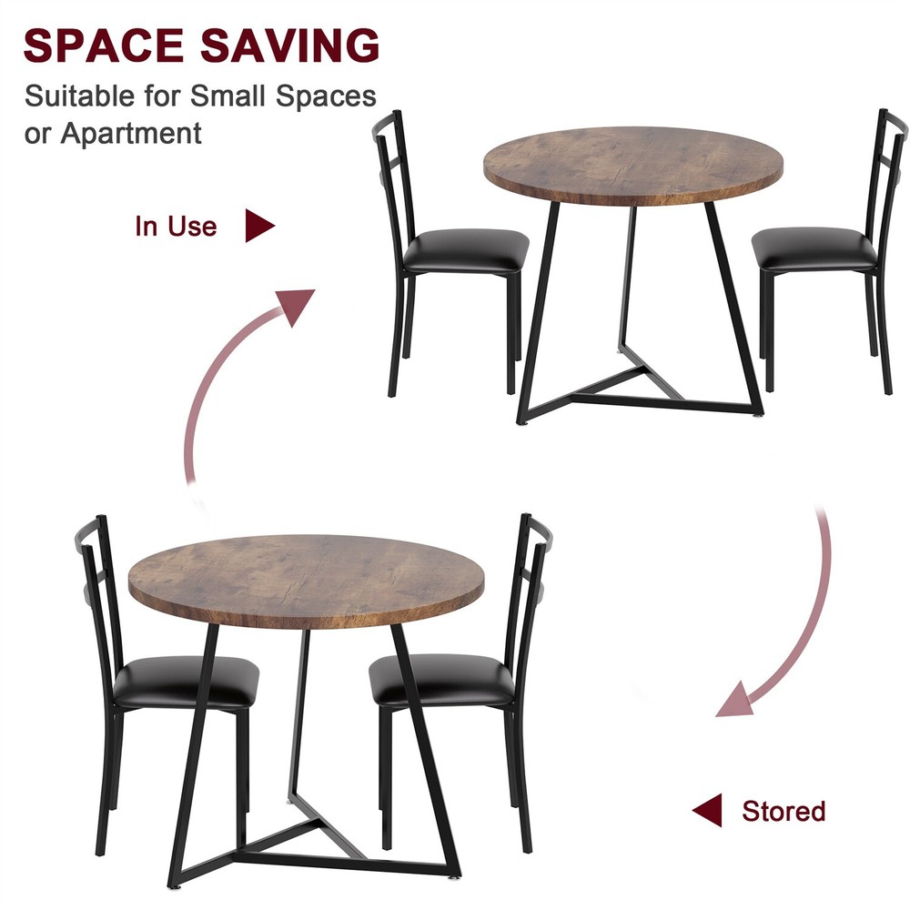 Kitchen Table and Chairs for 2 with Upholstered Chairs Dining Room Table Set