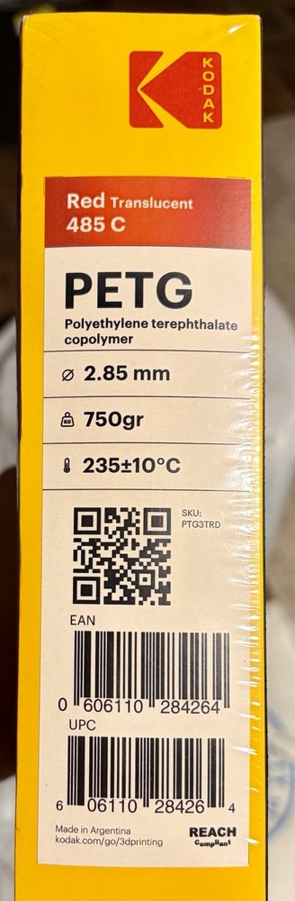 Red Translucent 2.8 mm 3D Printer Filament