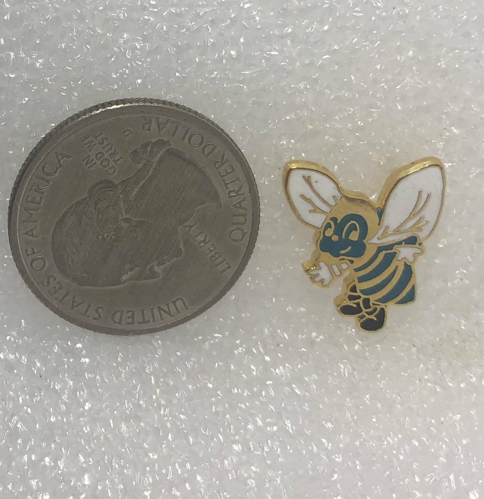 Blue & White Bee Bumblebee Pin