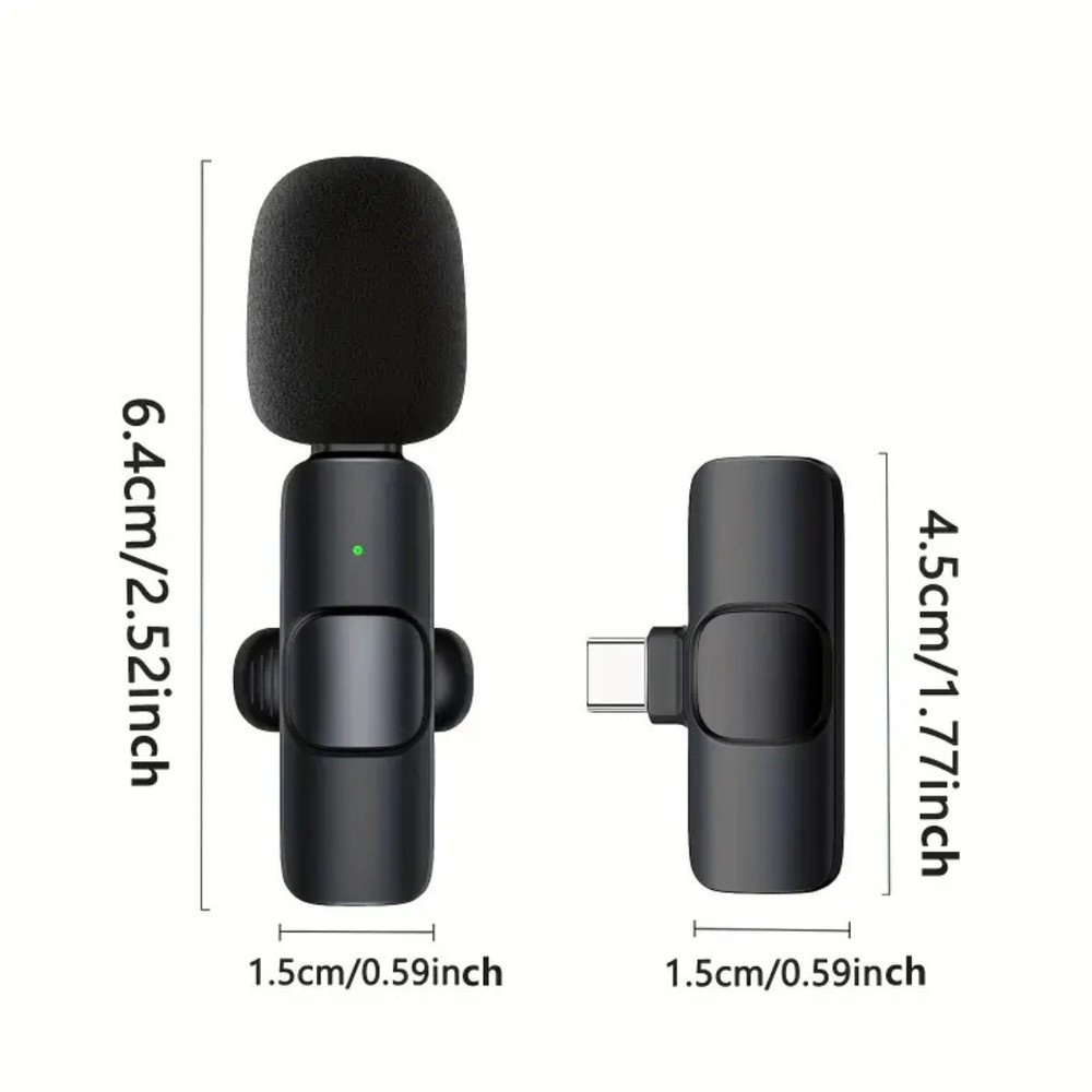 Wireless Lavalier Lapel Microphone System for Clear Audio Streaming, 2-Pack
