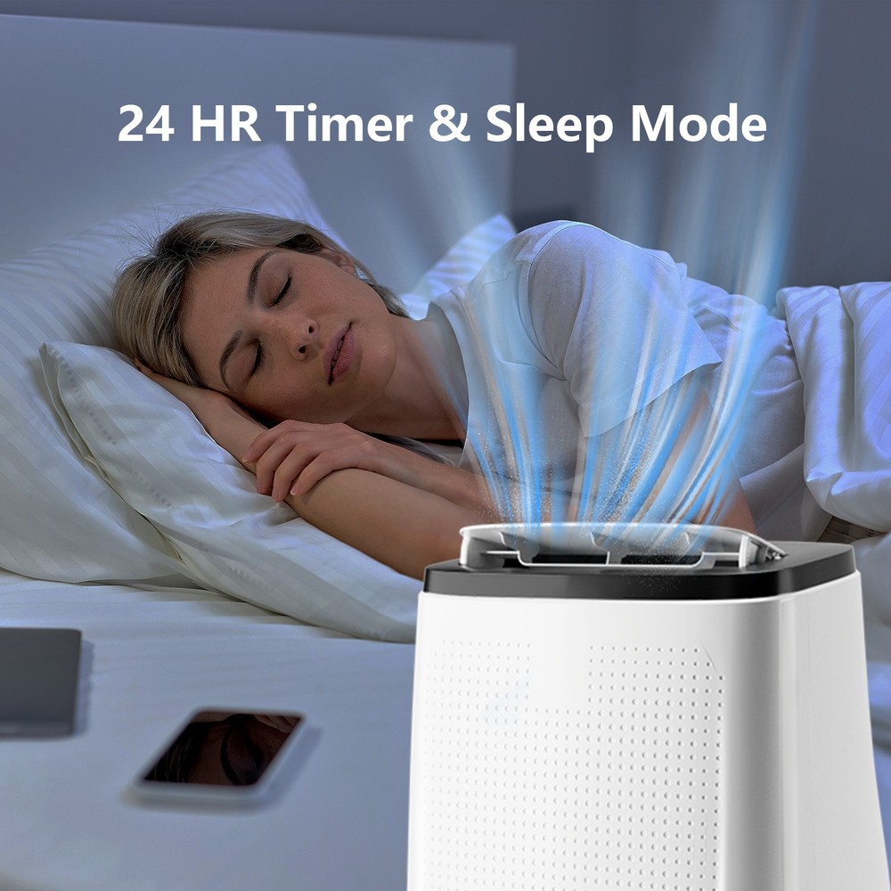 Powerful 14000 BTU Portable Air Conditioner Quiet Energy-Efficient 24H Timer