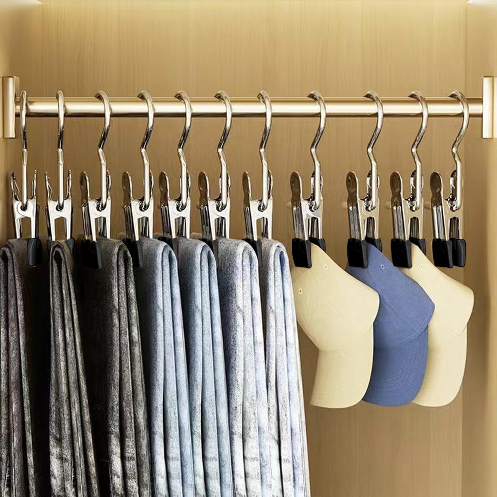 24 Pack Hanger Clips, Multi Function Clip Hooks, Laundry Hanging Hooks Clips,...