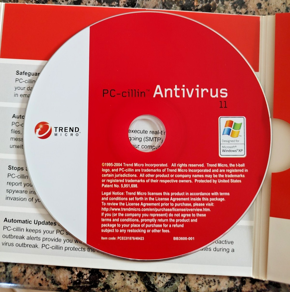 PC-cillin Antivirus 11 Security Software Trend Micro Windows XP
